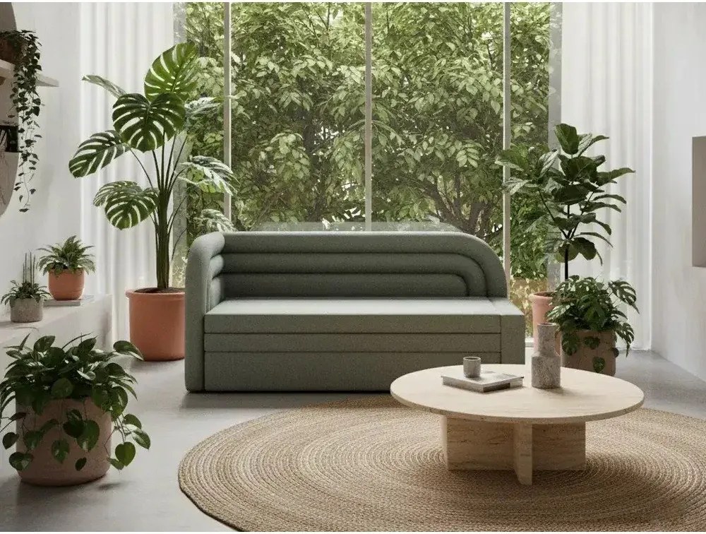 Зелен шенилов разтегателен диван с място за съхранение ляв ъгъл 223 cm Fabillo – ELTAP