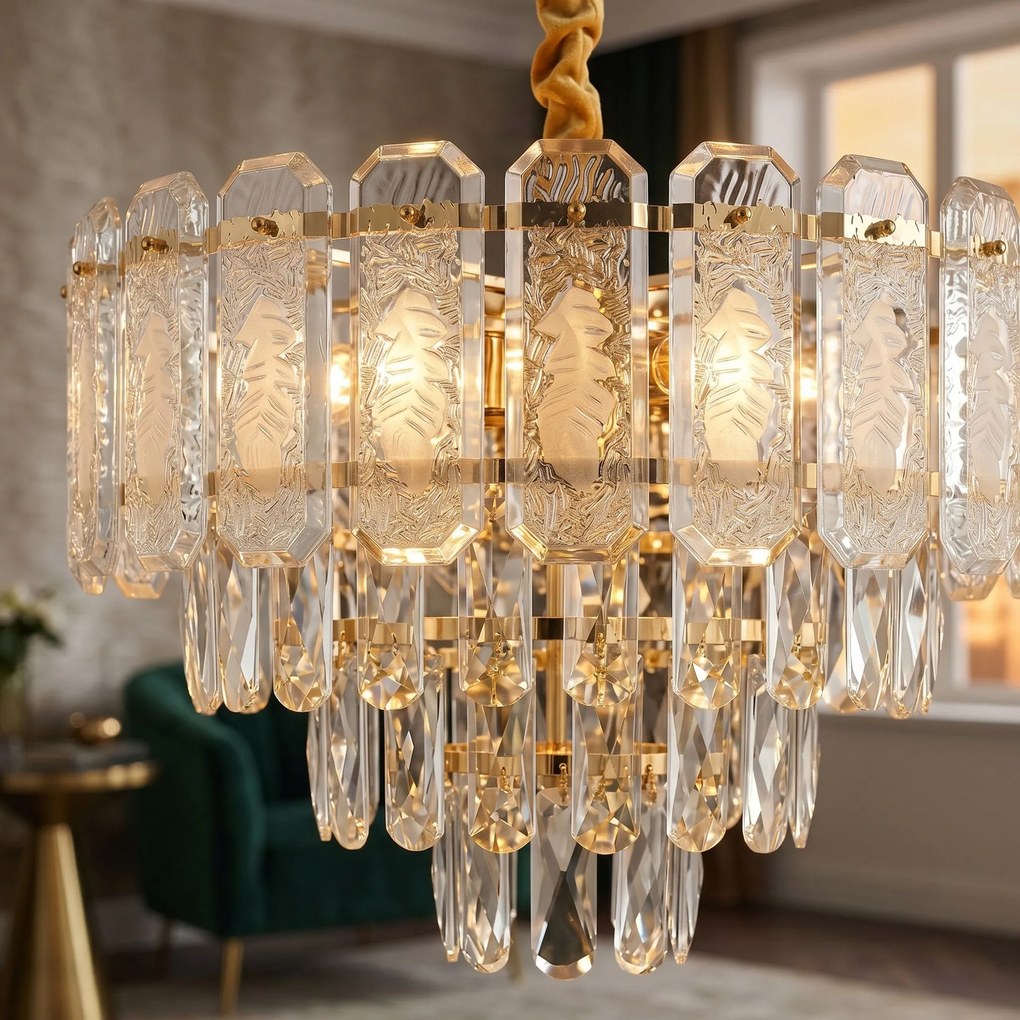 Кристална висяща лампа SWE088-CP 40cm GOLD