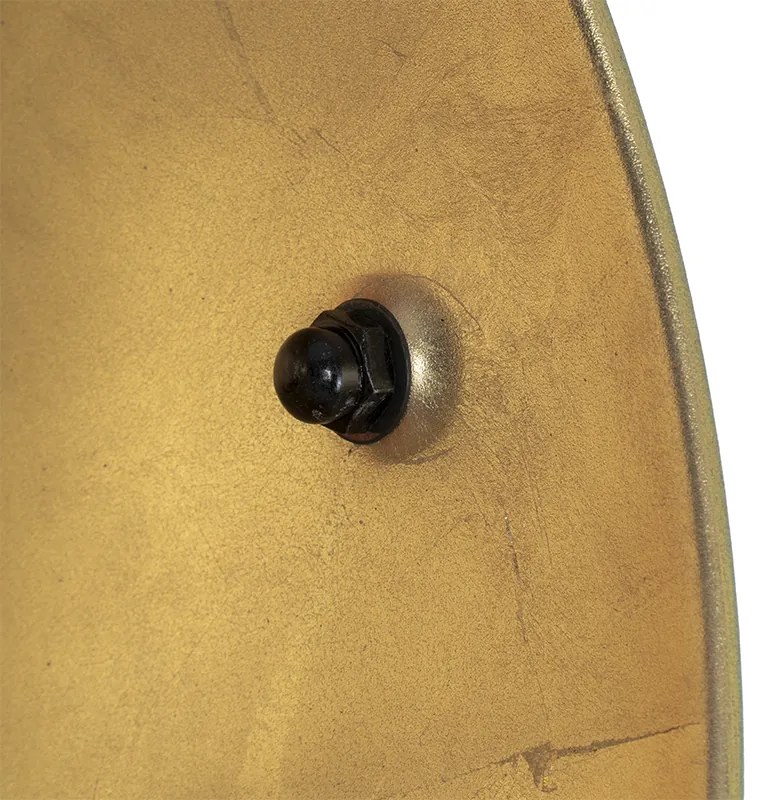 Подова лампа черна със злато 42 см регулируем триножник - Magnax