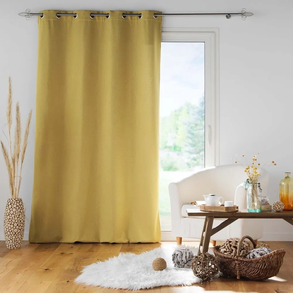 Жълта звукоизолираща завеса 140x260 cm Jupiter – douceur d'intérieur