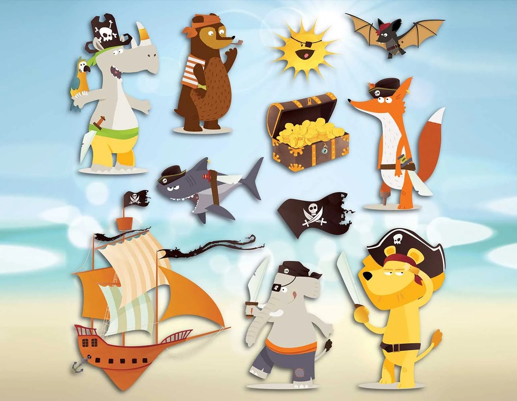 Декоративни стикери за стена Pirates 3D