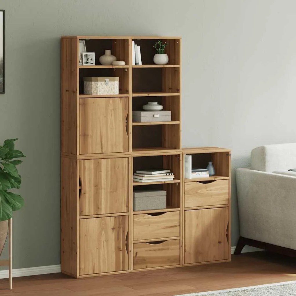 3365360 vidaXL Странични шкафове 5 бр. ODDA 40x24x79 cm борово дърво масив
