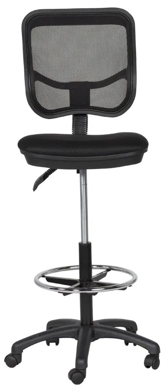 Офис стол Carmen 7552, До 90 кг, Заключване на облегалката във всяка позиция, Степенка, Черен