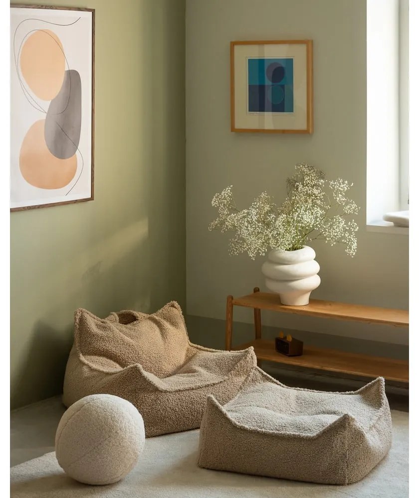 Светлокафяв детски пуф от букле Chair – Wigiwama