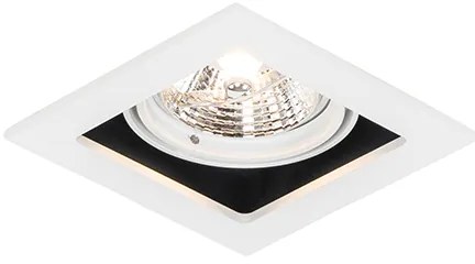 Комплект от 6 Квадратен вграден прожектор бял регулируем - Artemis 70