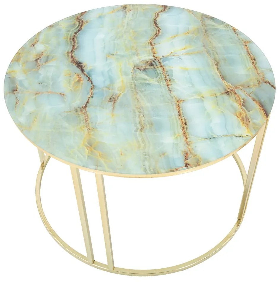 Масичка за кафе в бяло и златно, ø 75 cm Sepa - Mauro Ferretti