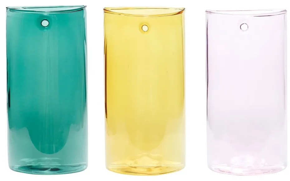 Стъклени ръчно изработени вази в комплект от 3 бр. (височина 19 cm) Popsicle – Hübsch