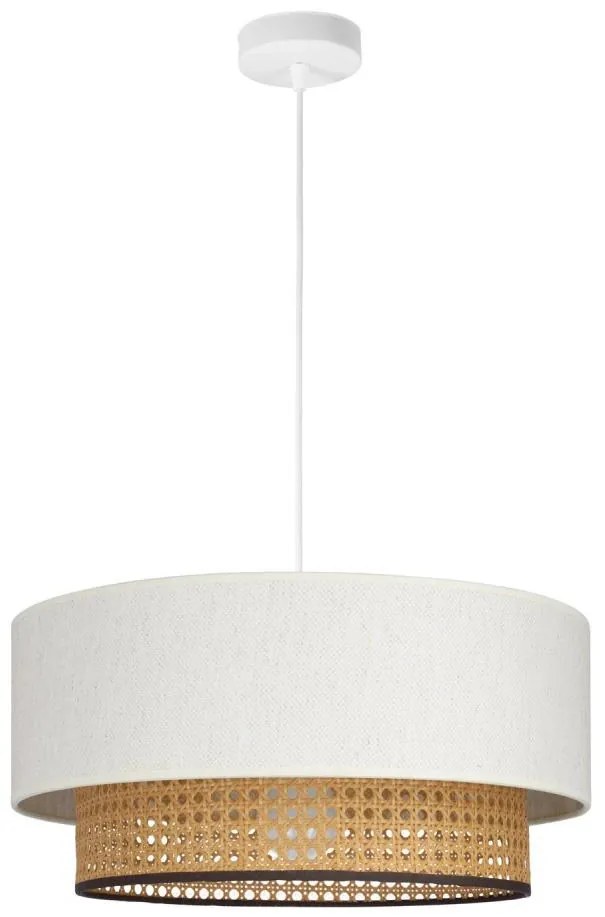 Пендант на кабел NATIA 1xE27/60W/230V бял/кафяв