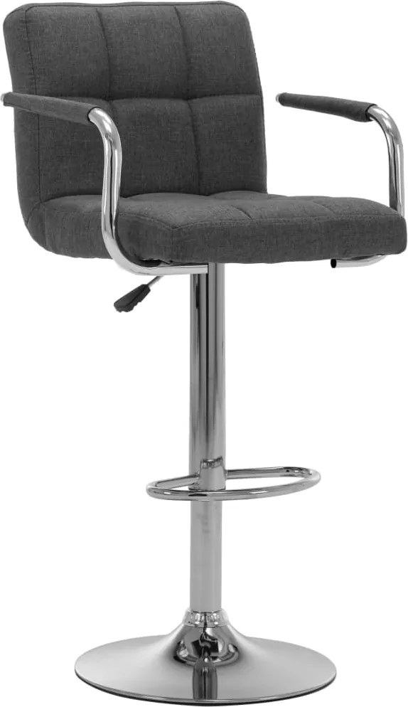 283410 vidaXL Бар стол, тъмносив, текстил