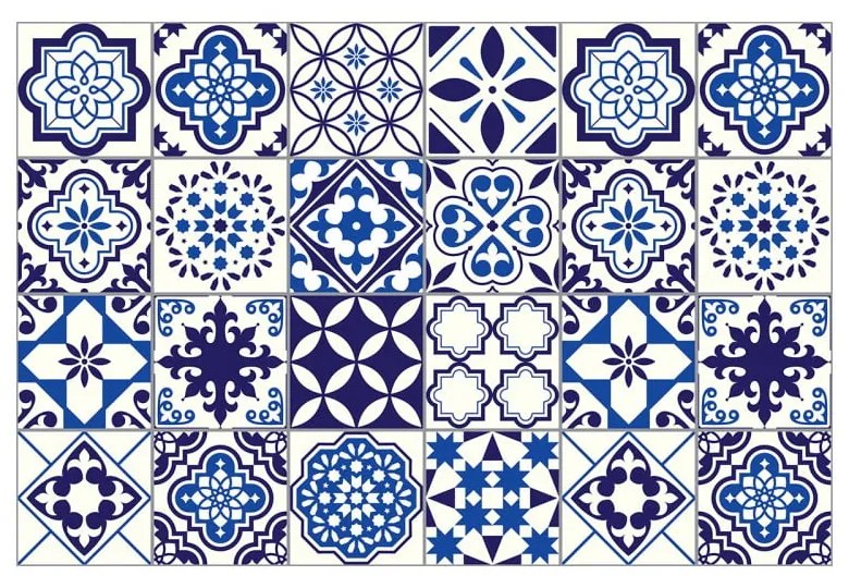 Комплект от 24 стикера за стена Decals Tiles , 10 x 10 cm Eusebio - Ambiance