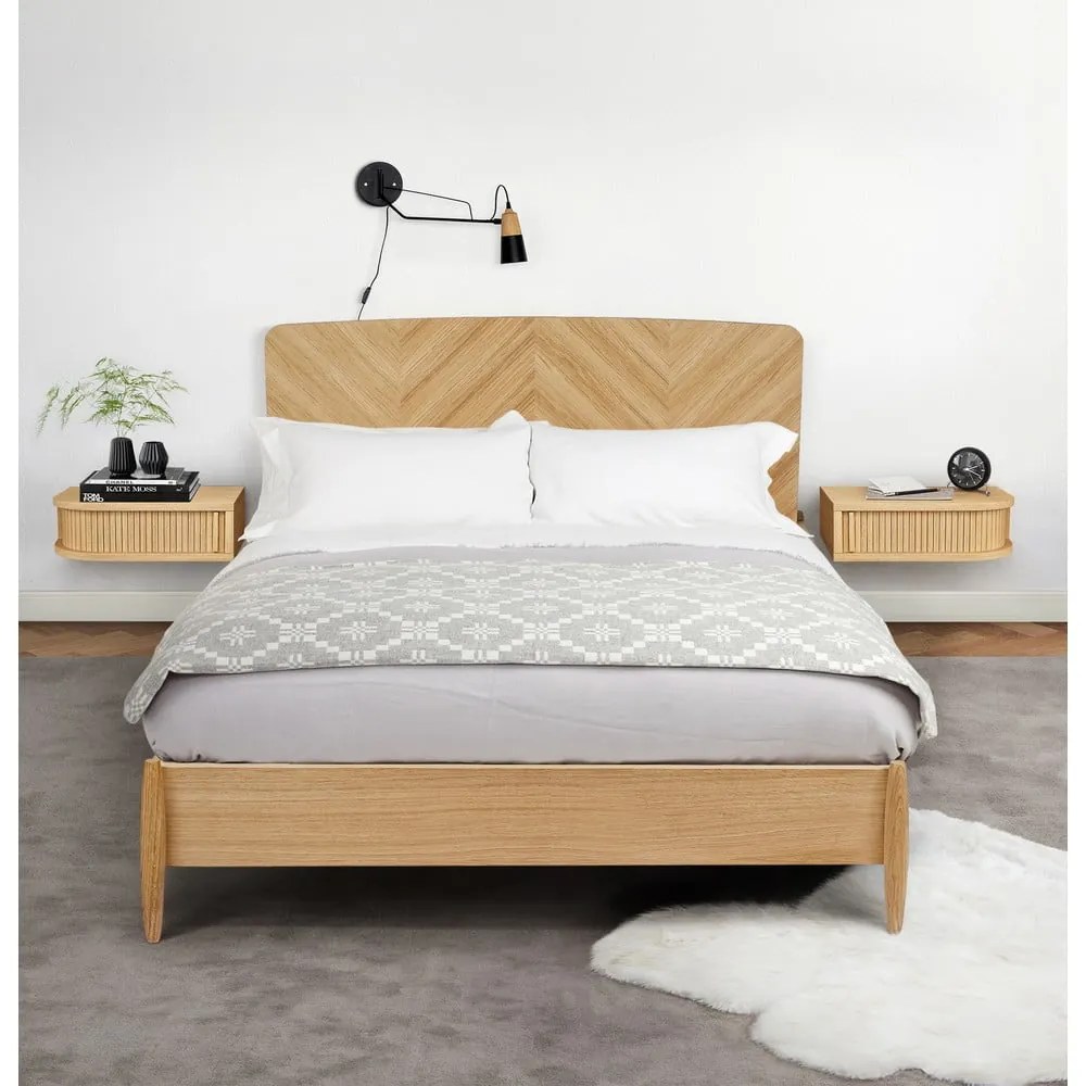 Нощно шкафче от декор от дъб в естествен цвят Farsta – Woodman