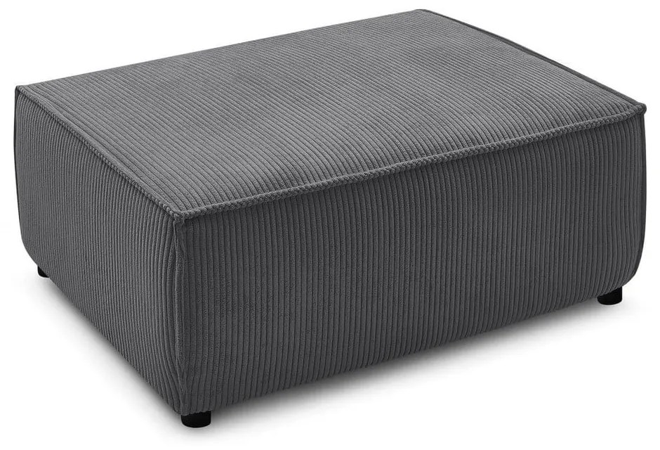 Тъмносива табуретка от велур Nihad - Bobochic Paris