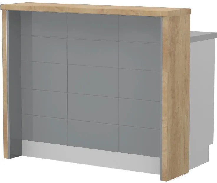 Островна кухненска пейка Hudson-Length: 120 cm.-Gray-Nebraska Oak