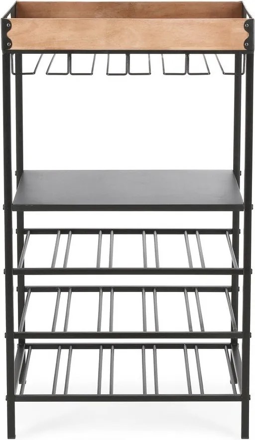 Черен метален шкаф за вино брой бутилки 15, 48,5x84,5x34 cm Isaac – Yes Everyday