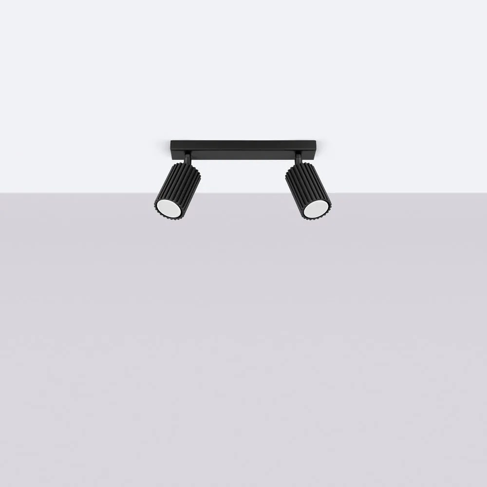 Черен прожектор 6,5x30 cm Gleam – Sollux