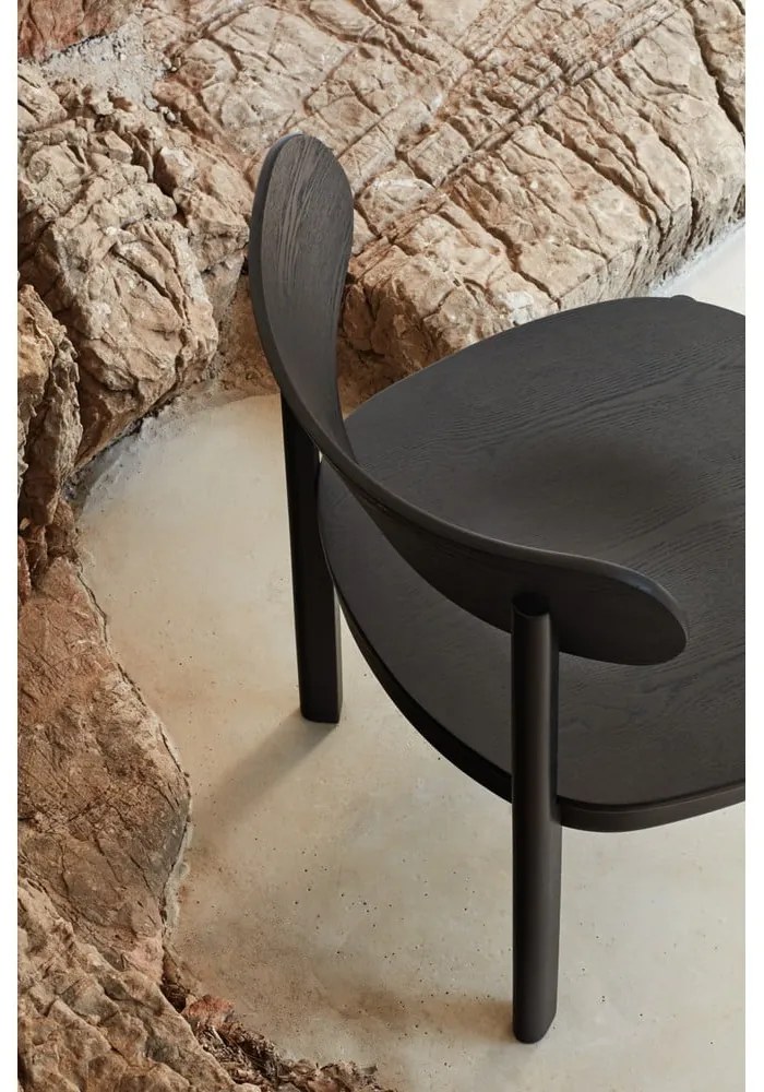 Черен трапезен стол в декор от пепел Nara - Teulat