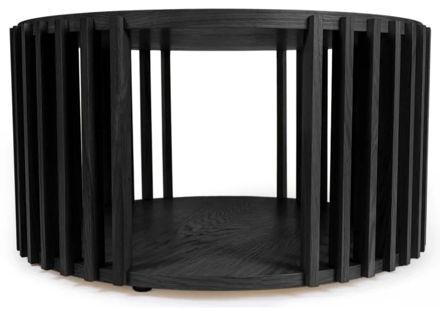 Масичка за кафе от черен дъб , ø 83 cm Drum - Woodman