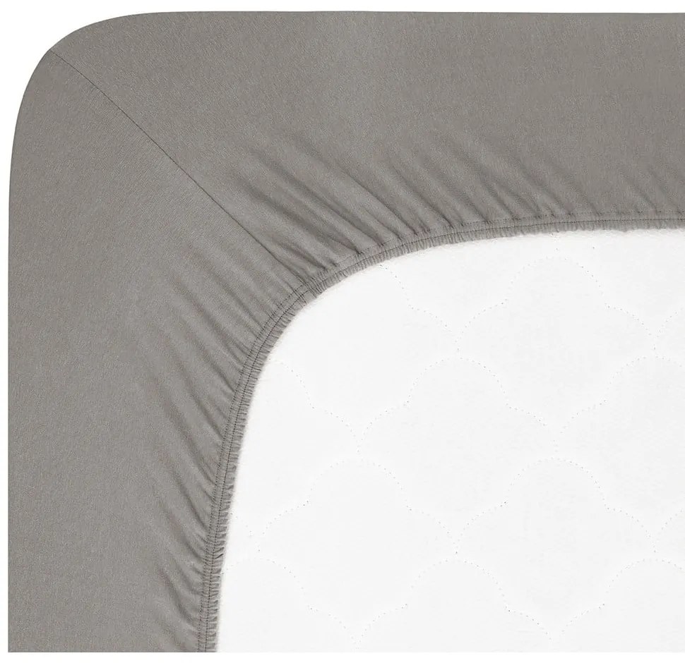 Тъмносив еластичен чаршаф от джърси 200x200 cm Boxspring – Andrea Simone