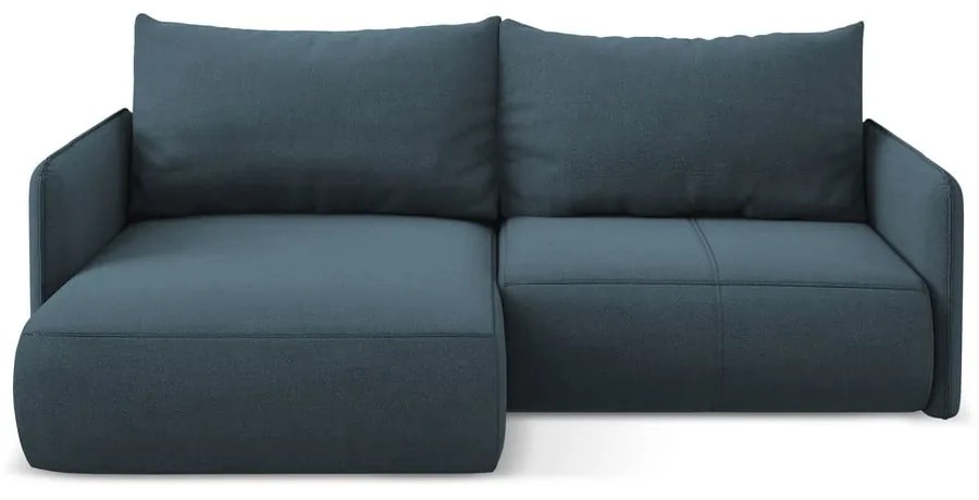 Син разтегателен ъглов диван с място за съхранение (ляв ъгъл) Nanea – Makamii