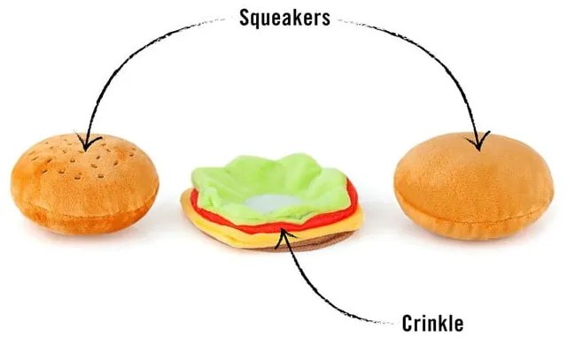 Играчка за куче Hamburger Mini - P.L.A.Y.