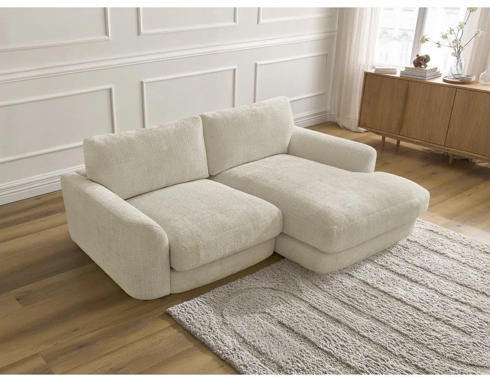 Бежов шенилов ъглов диван (десен ъгъл) Leonore – Bobochic Paris