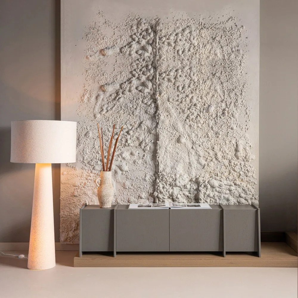 Сива маса за телевизор от декор от ясен 200x53x44 cm Brock – WOOOD