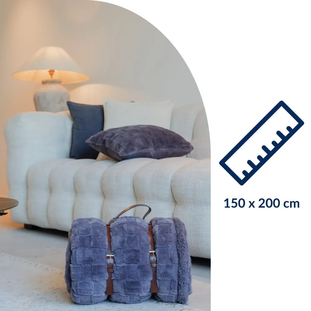 Сиво одеяло от микроплюш 150x200 cm Rava – Tiseco Home Studio