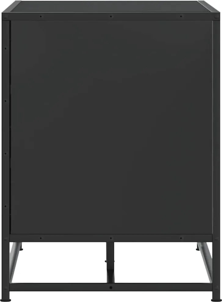 Лавица за обувки черна 84x40x53,5cm Изработена от дърво и метал