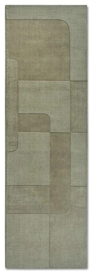 Зелена ръчно изработена вълнена пътека 80x250 cm Charlotte – Villeroy&amp;Boch