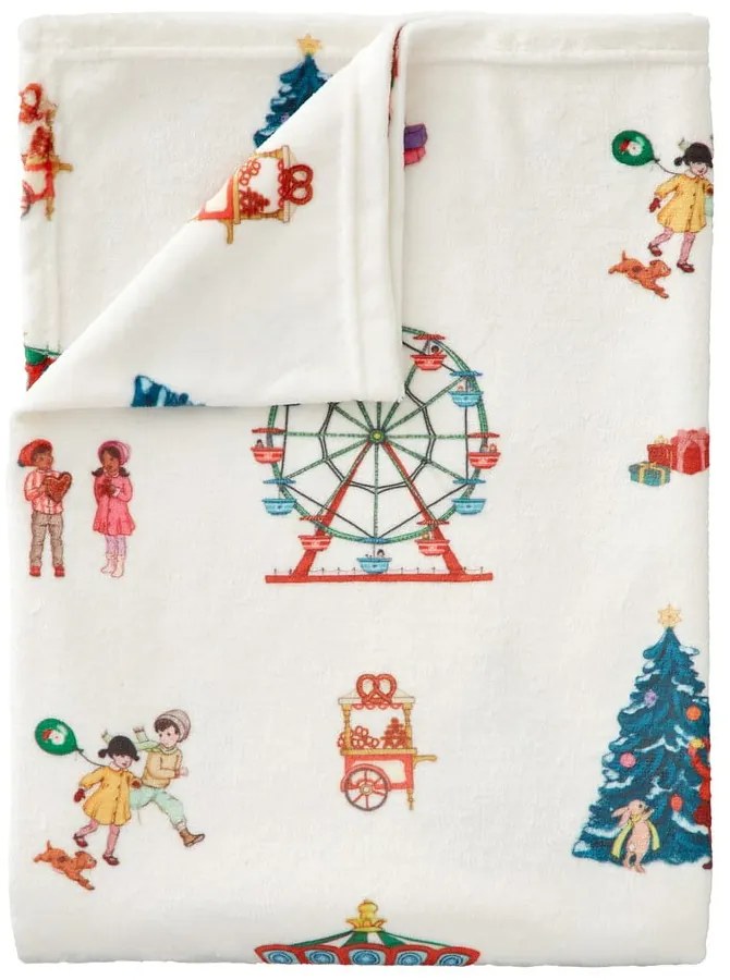 Бяло бебешко одеяло от микроплюш 150x200 cm Christmas Fairground – Belle &amp; Boo