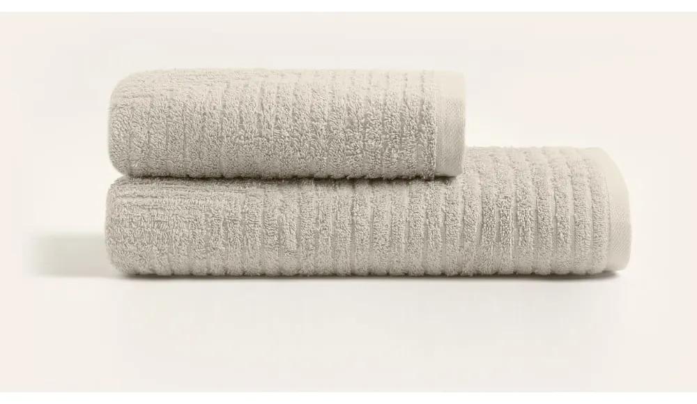 Бежова памучна кърпа и хавлия за баня в комплект от 2 броя - Foutastic