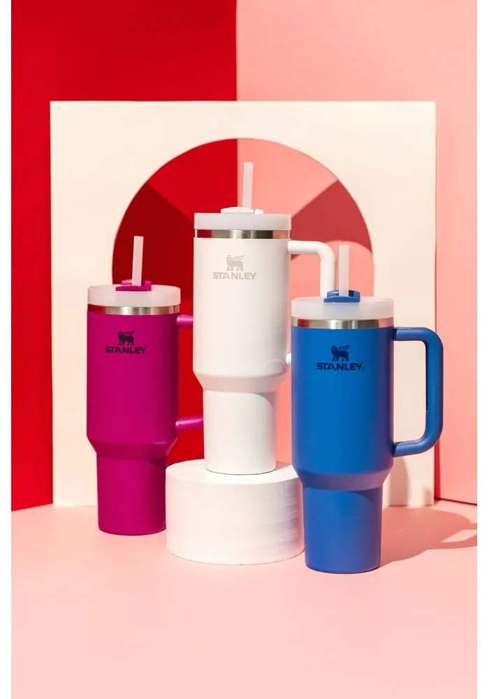 Бял термос със сламка от неръждаема стомана 1,18 l Quencher H2.0 FlowState Tumbler Frost – Stanley