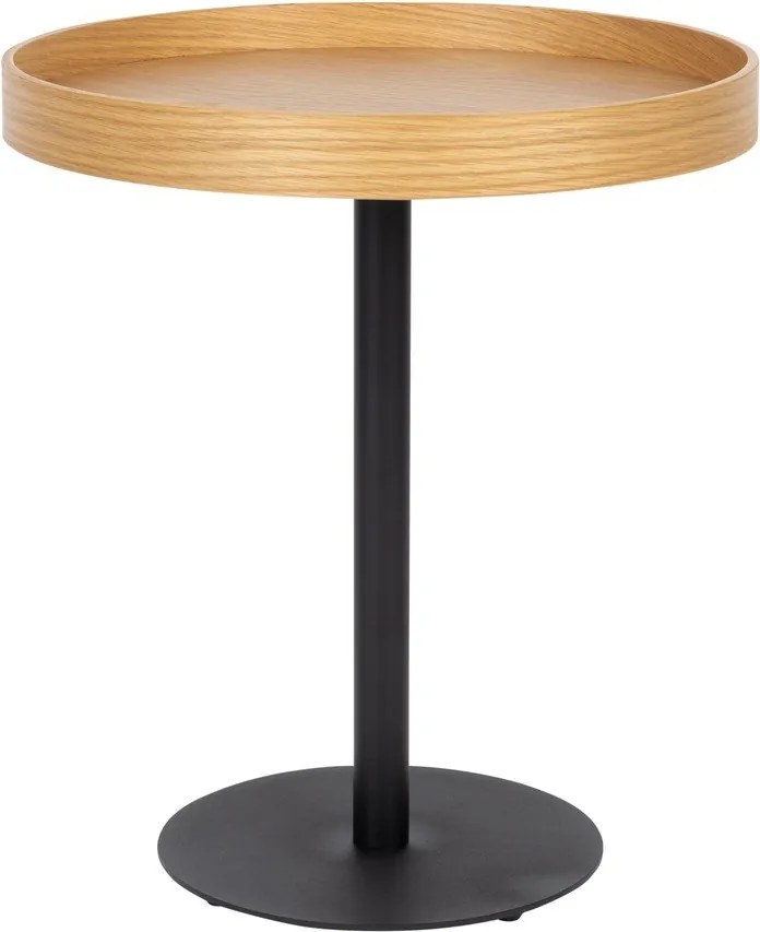 Кръгла странична масичка с дъбов плот ø 40 cm Yuri S – White Label