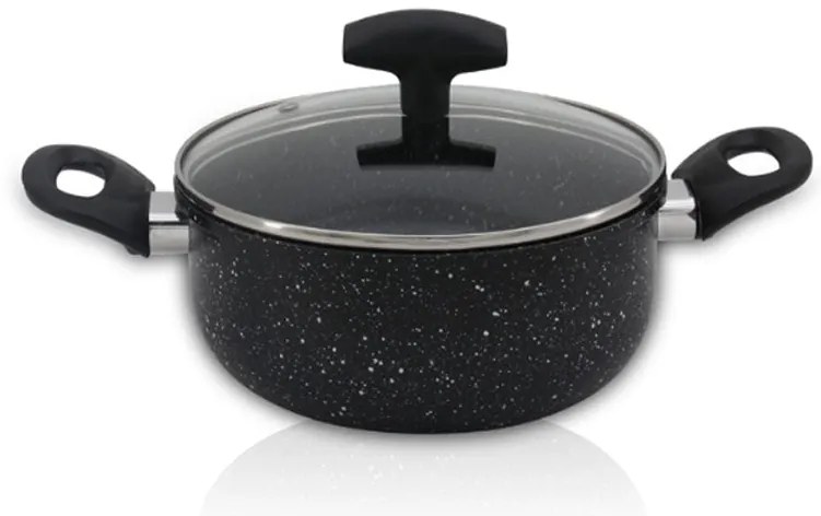 Тенджера SAPIR SP 1318 VM24, 4.л, 24х10.5 см, Мраморно покритие, Индукция, Черен