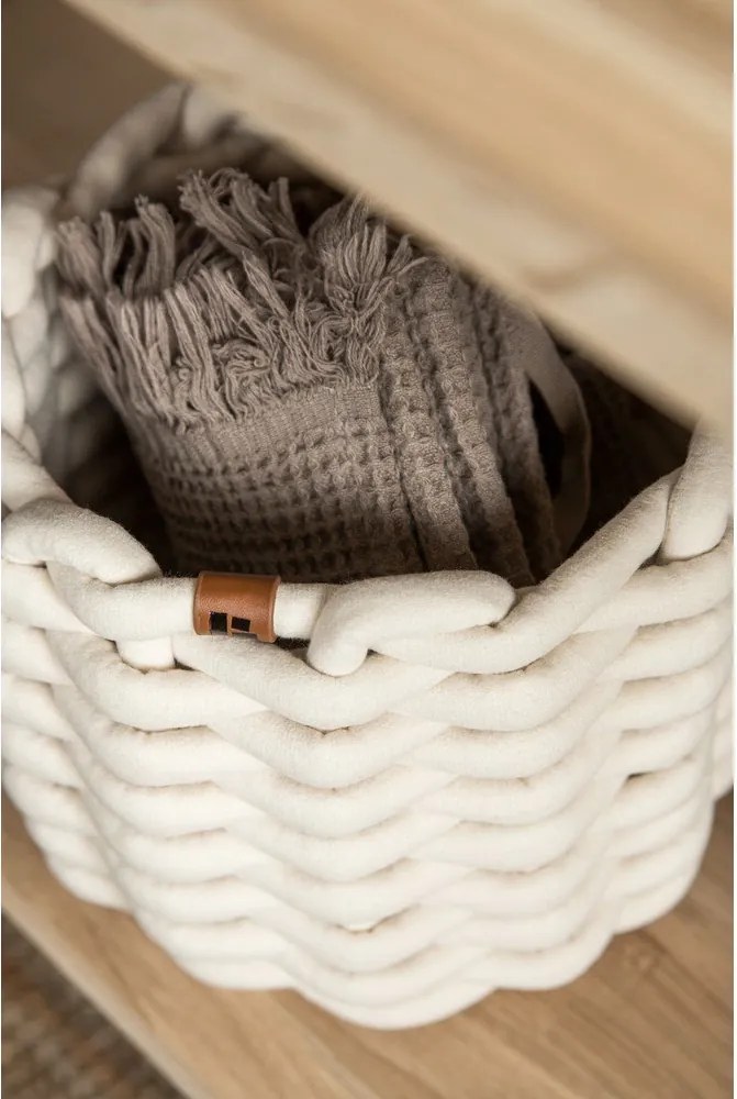 Текстилна кошница ø 21x17 cm Peach Skin Round S – Bigso