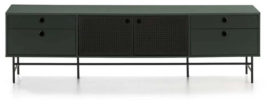 Черно-зелена маса за телевизор Punto - Teulat