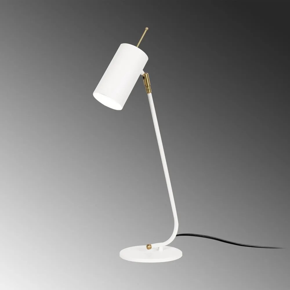 Бяла настолна лампа с метален абажур (височина 55 cm) Sivani – Opviq lights
