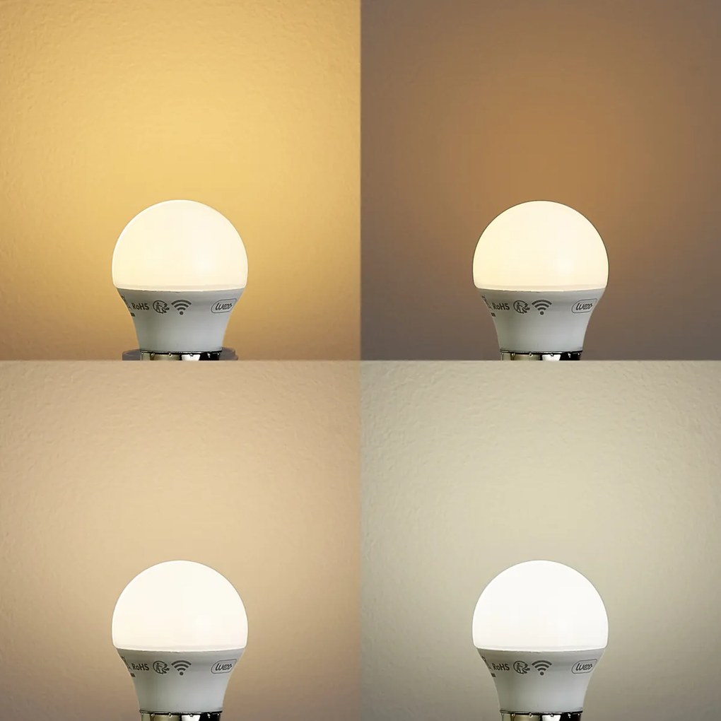 Комплект от 5 смарт E27 димируеми LED крушки P45 опал 4.9W 470 lm 2200-4000K