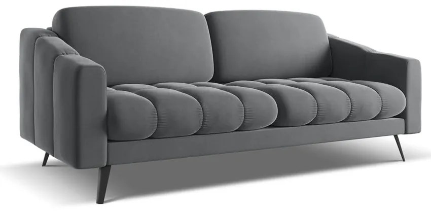 Сив кадифен диван 202 cm Nalu – Makamii