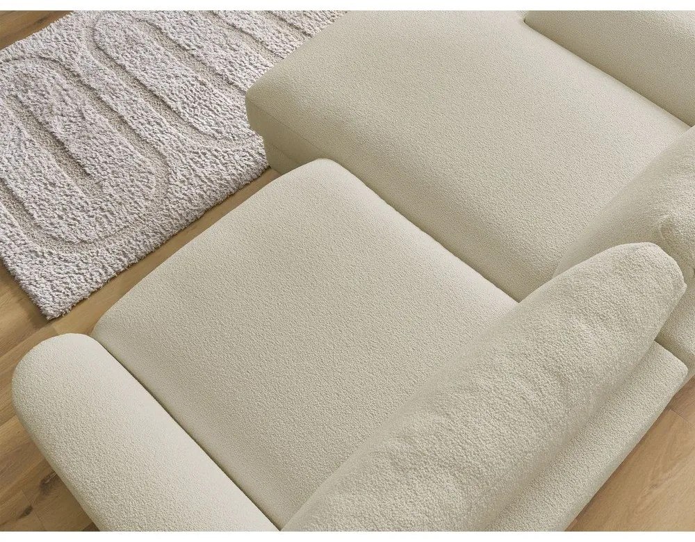 Бежов ъглов диван от букле (ляв ъгъл) Leonore – Bobochic Paris