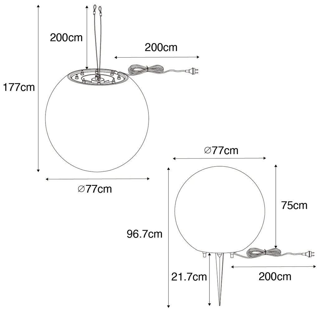 Smart buitenlamp grijs 77 cm IP65 incl LED - Nura