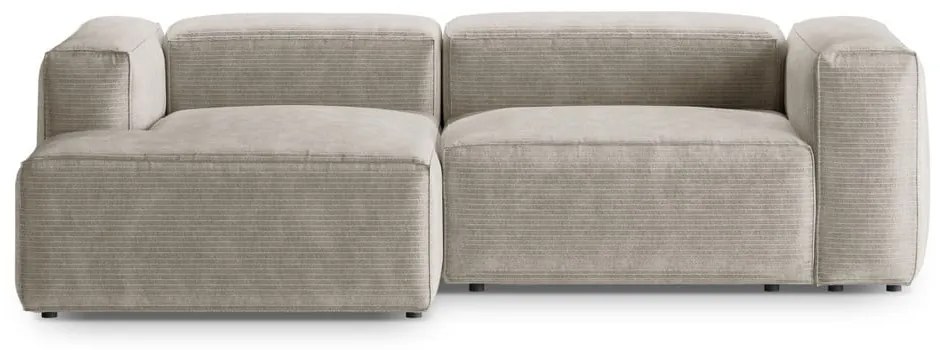 Бежов ъглов диван от рипсено кадифе (ляв ъгъл) Bergano – Cosmopolitan Design