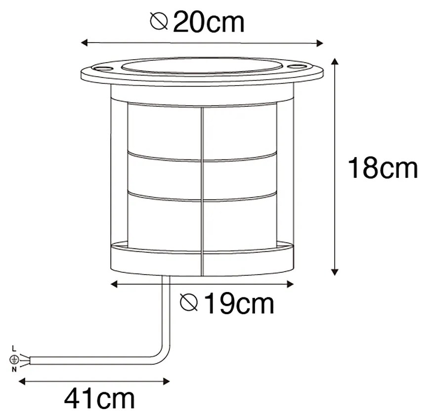 Set van 6 dimbare buiten grondspots zwart IP65 incl LED - Delux Honey