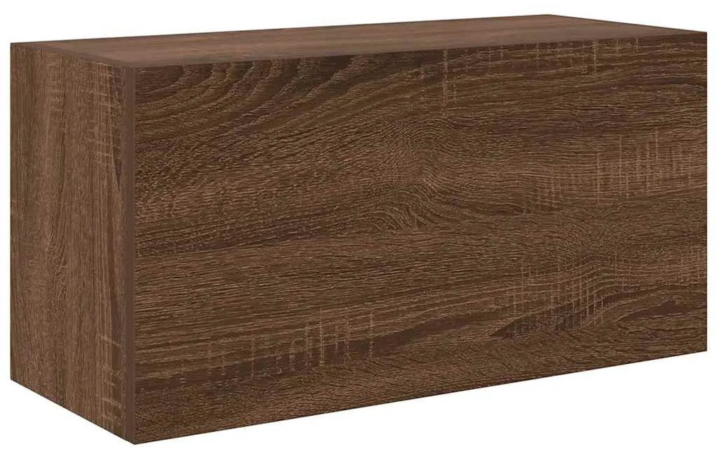 860064 vidaXL Стенен шкаф за баня, кафяв дъб, 60x25x30 см, инженерно дърво