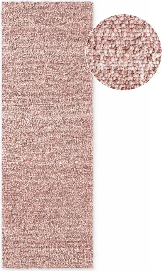 Сиво-розова ръчно изработена пътека от букле 80x200 cm Notting Hill Portobello – Ted Baker