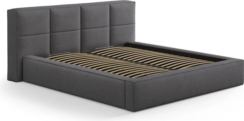 Тъмносива тапицирана табла за легло 189x100 cm Darren – Micadoni