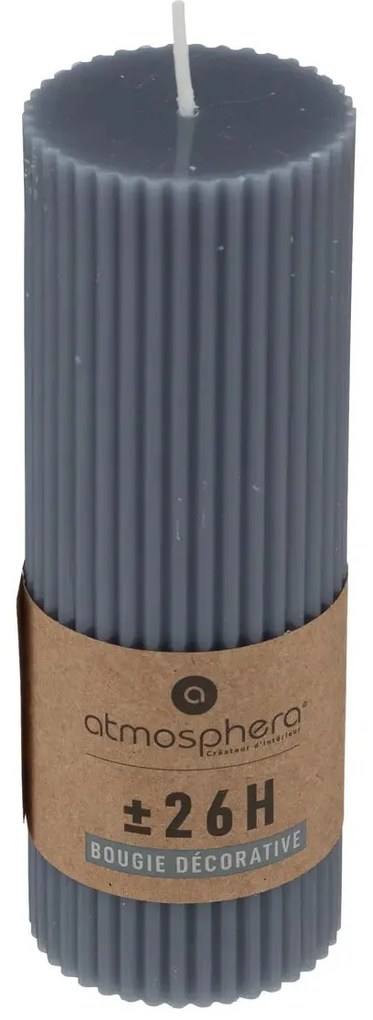 Свещ без аромат atmosphera Demi, Кръгла, 5x14 cm - Син