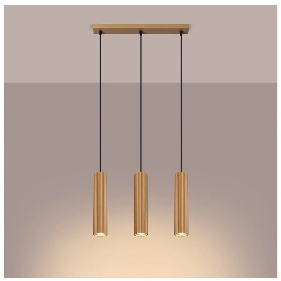 Висящо осветително тяло в златист цвят Gleam – Sollux