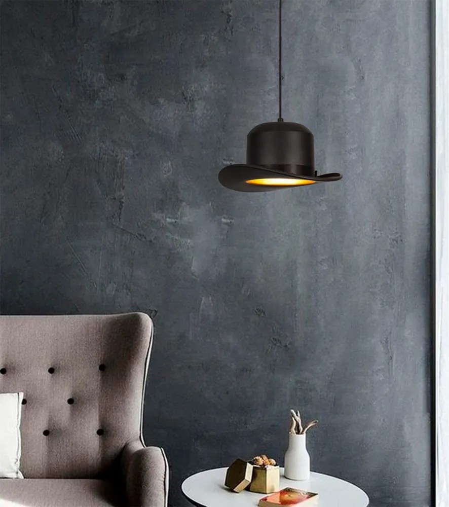 Черно висящо осветително тяло с текстилен абажур ø 30 cm Capello – Opviq lights