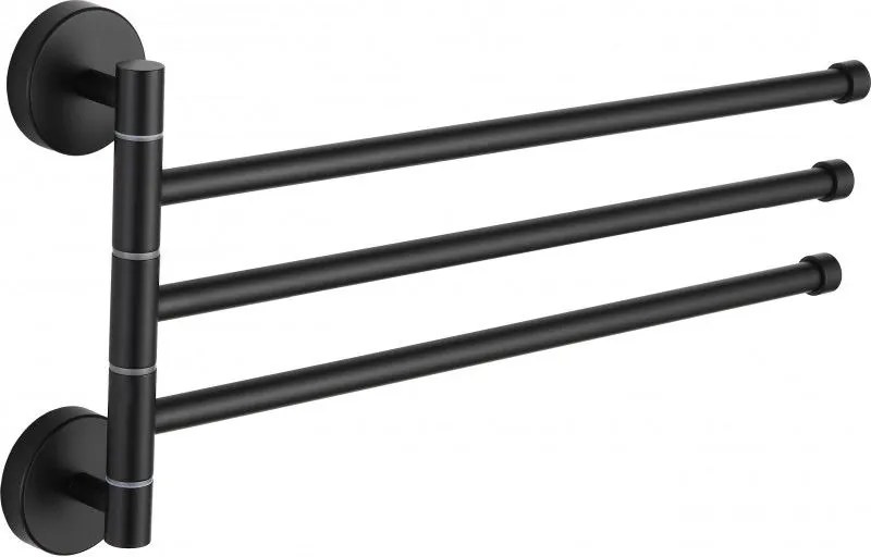 Mexen троен въртящ се закачалка за кърпи, черен - 7039243-70